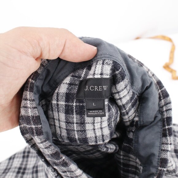 J crew shirt men's large elbow patch plaid long sleeve button down cotton wool - Picture 9 of 10